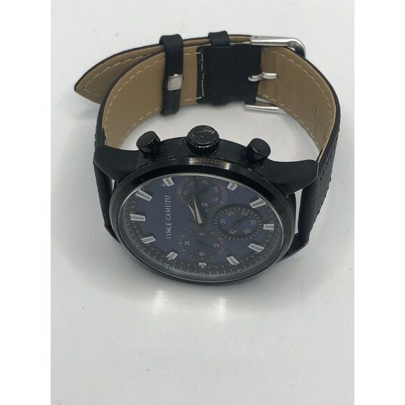 Vince Camuto Unisex Black Leather Digital Blue Dial Quartz Genuine Watch OP200 - Picture 7 of 9